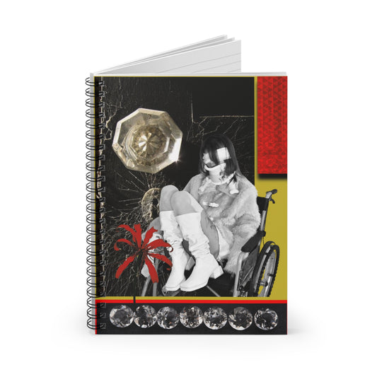 Spiral Notebook — Gothic Collage Journal with Wheelchair Vintage Photo