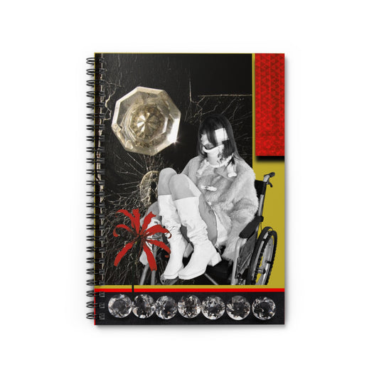 Spiral Notebook — Gothic Collage Journal with Wheelchair Vintage Photo